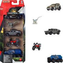  Žaislinių transporto priemonių rinkinys su dinozaurais Mattel Matchbox Jurassic World Rebirth JGL60, 1:64, įvairių spalvų