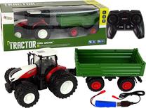 Rc traktorius Lean Toys Farm Machine, balta sp./raudona sp./žalia sp.