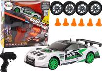  Rc lengvasis automobilis Lean Toys Drift Returns II Champion Rally, 1:24, balta sp./žalia sp.