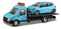  Žaislinis automobilių vilkikas Bburago Street Fire Flatbed 31401, 1:43, mėlyna sp.