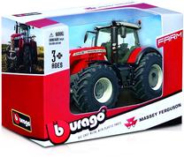  Žaislinis traktorius Bburago Massey Ferguson 8740S 31613, balta sp./juoda sp./raudona sp.