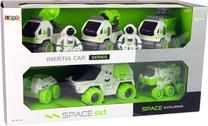  Automobilių rinkiniai Lean Toys Inertia Car Space, balta sp./žalia sp.