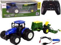  Traktorius Lean Toys Alloy Farm Machine, 1:24, mėlyna sp./juoda sp./geltona sp.