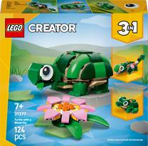 Konstruktorius LEGO® Creator 3in1 Vėžlys su vandens lelijos žiedu 31377, 124 vnt.