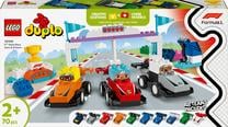 Konstruktorius LEGO® DUPLO F1® komandos lenktyniniai automobiliai ir vairuotojai 10445