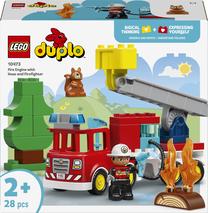 Konstruktorius LEGO® DUPLO® Town Ugniagesių sunkvežimis su žarna ir ugniagesiu 10473, 28 vnt.
