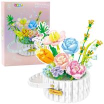 Konstruktorius Lean Toys Blooming Flowers, 1376 vnt., įvairių spalvų