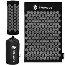 Akupresūrinis kilimėlis Springos FA, juoda sp./pilka sp., 65 cm x 41 cm x 2 cm