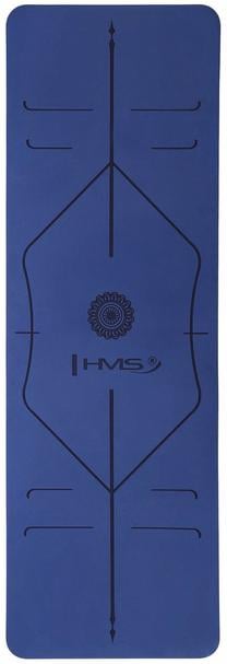 Kilimėlis fitnesui ir jogai HMS YM10, mėlyna sp., 182 cm x 61 cm x 0.8 cm