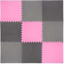 Kilimėlis fitnesui ir jogai One Fitness Puzzle Protective Mat, rožinė sp./pilka sp., 180 cm x 180 cm x 1 cm