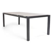 Lauko stalas Domoletti, juoda sp./akmens pilka, 220 cm x 100 cm x 75 cm