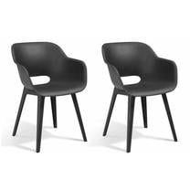 Lauko kėdžių rinkinys Keter Allibert Akola Set of 2 seats 422804, pilka sp., 56.7 cm x 55.2 cm x 80.1 cm
