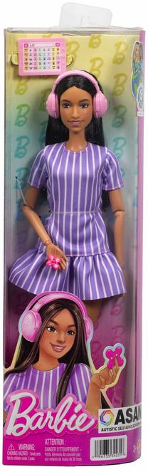 Lėlė Mattel Barbie Fashionistas, 29 cm, violetinė sp.