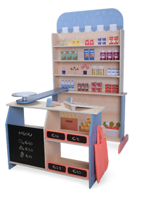 Parduotuvės žaislai, medinė parduotuvė Gerardo's Toys Supermarket 55676, įvairių spalvų