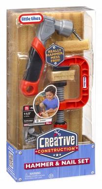 Žaislinis meistro įrankių rinkinys, - Little Tikes Creative Construction Hammer & Nail, ruda sp./raudona sp.