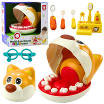 Žaislinis daktaro rinkinys, odontologo rinkinys Lean Toys Multifunctional, ruda sp.