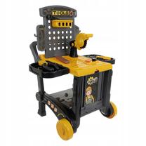 Žaislinis meistro įrankių rinkinys, meistro darbo stalas Iso Trade Deluxe Tools 26631, juoda sp./geltona sp.