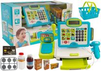 Parduotuvės žaislai Lean Toys Cash Register Set LT6737, mėlyna sp./žalia sp.