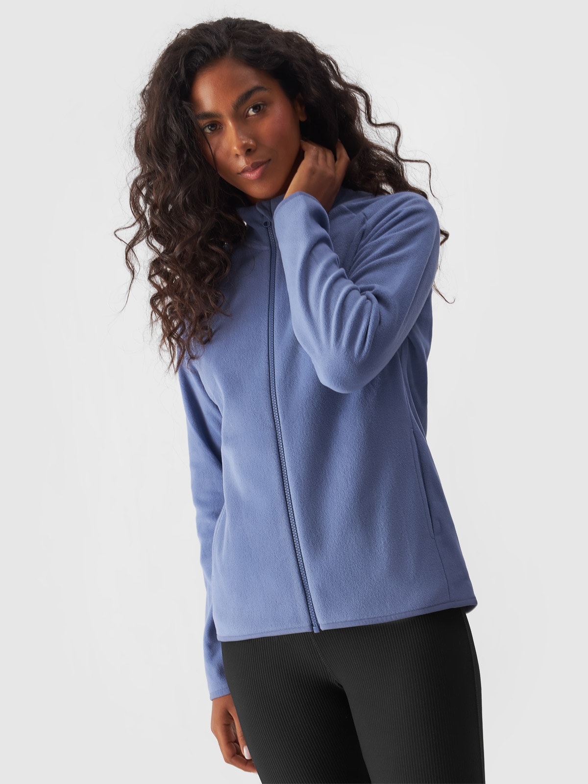 Moteriškas flisas su apykakle -  violetinis