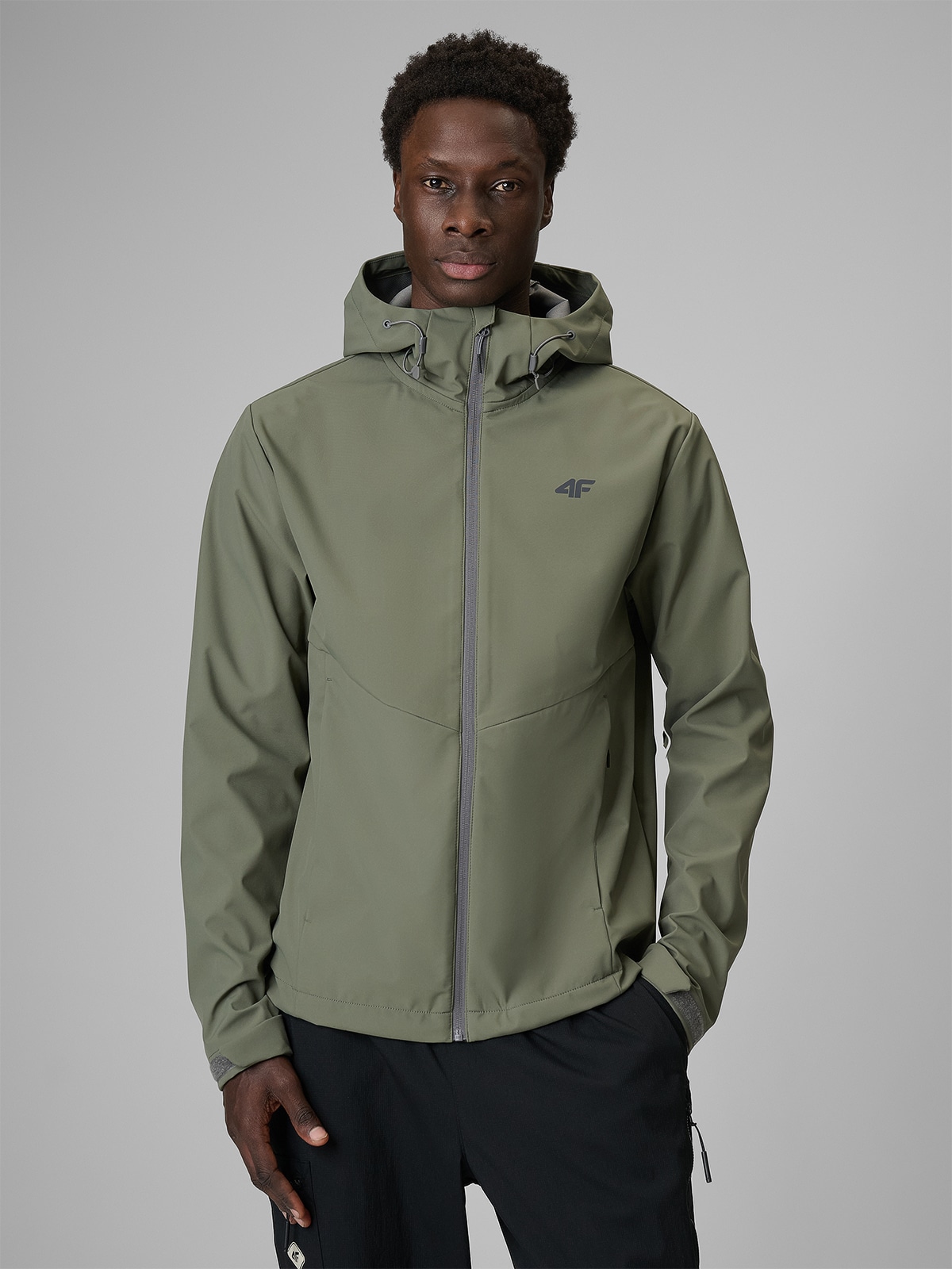 Softshell vėjo nepraleidžianti striukė su 5000 membrana vyrams - chaki