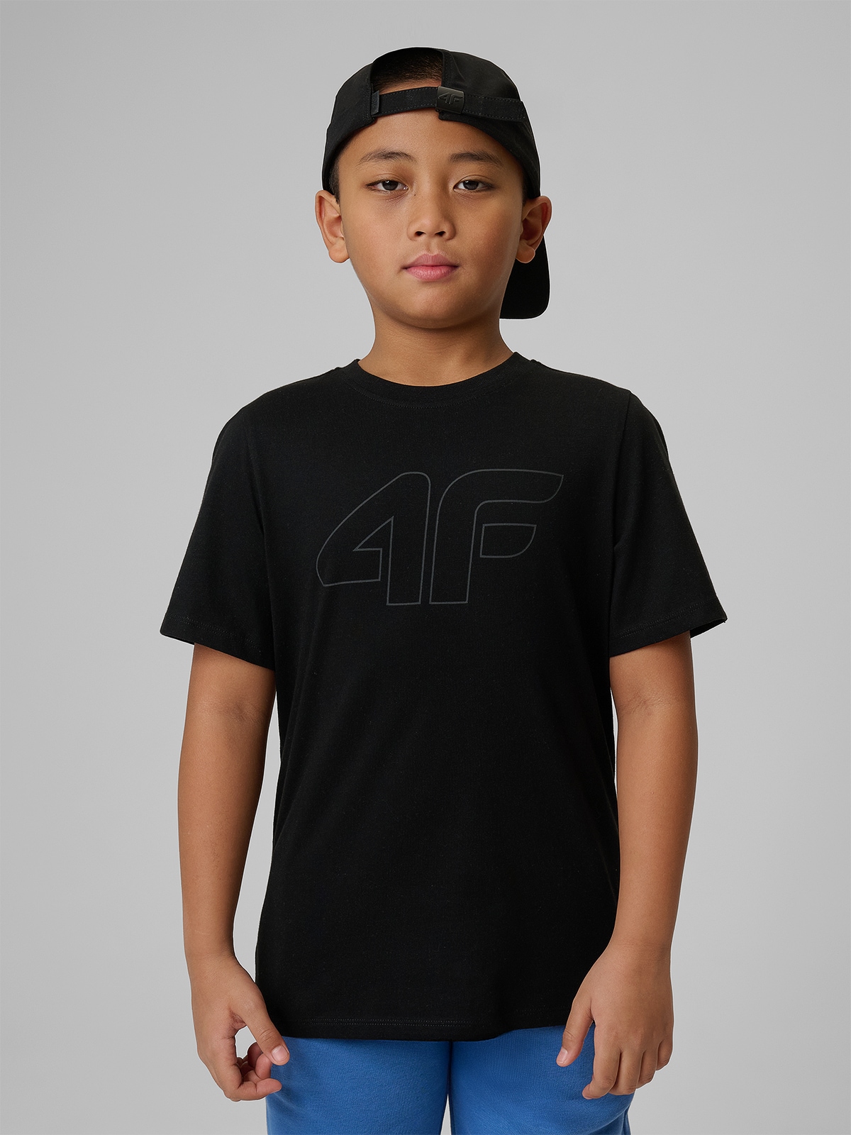 Regular marškinėliai su spauda berniukams - juodi