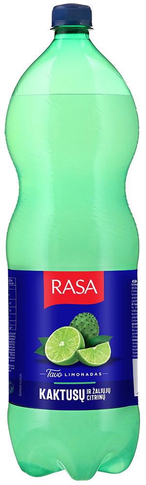 Gazuotas kaktusų ir žaliųjų citrinų skonio gėrimas RASA FRUT, 2 l