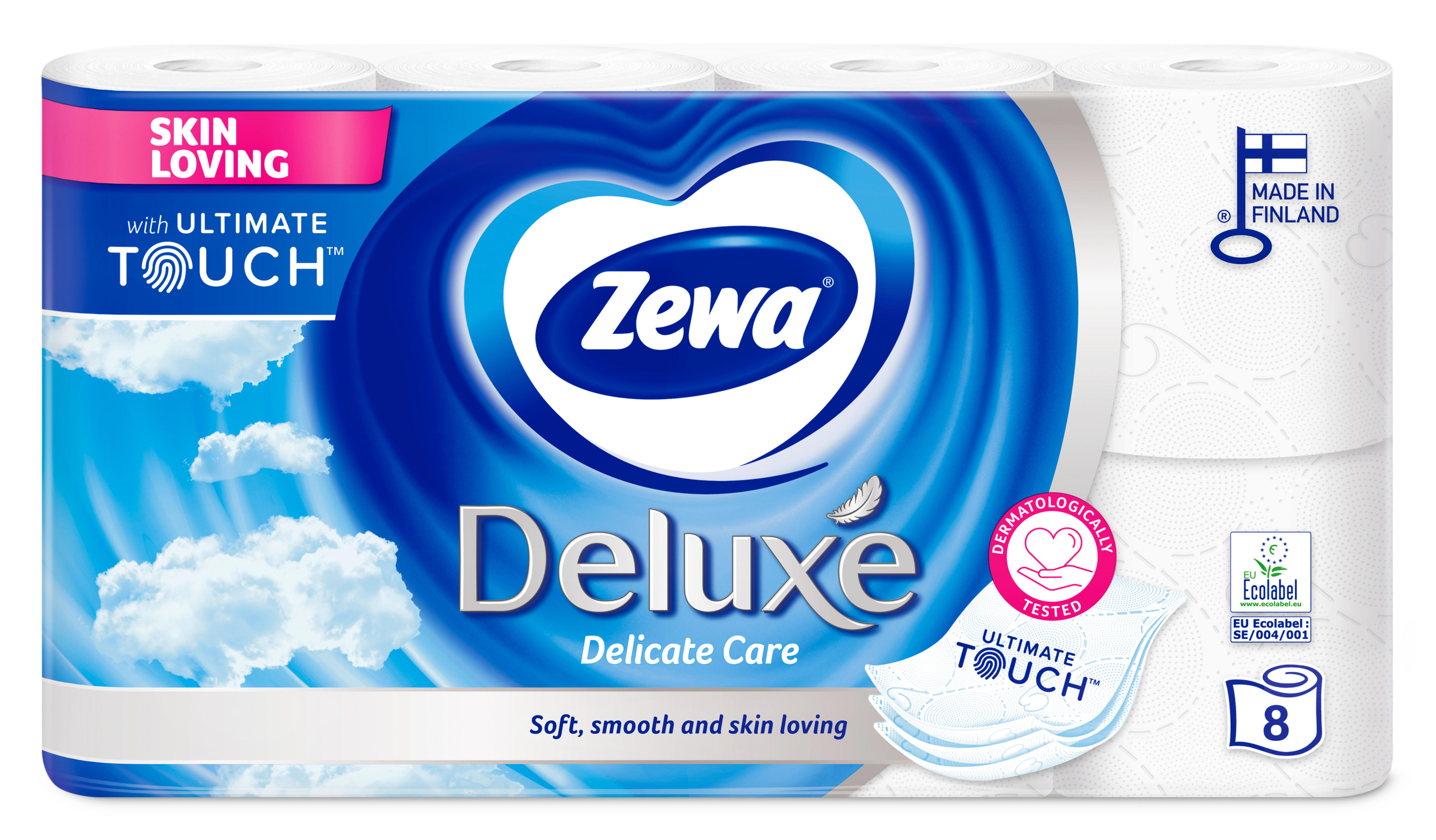 Tualetinis popierius ZEWA DELUXE WHITE (3 sluoksnių), 8 vnt.