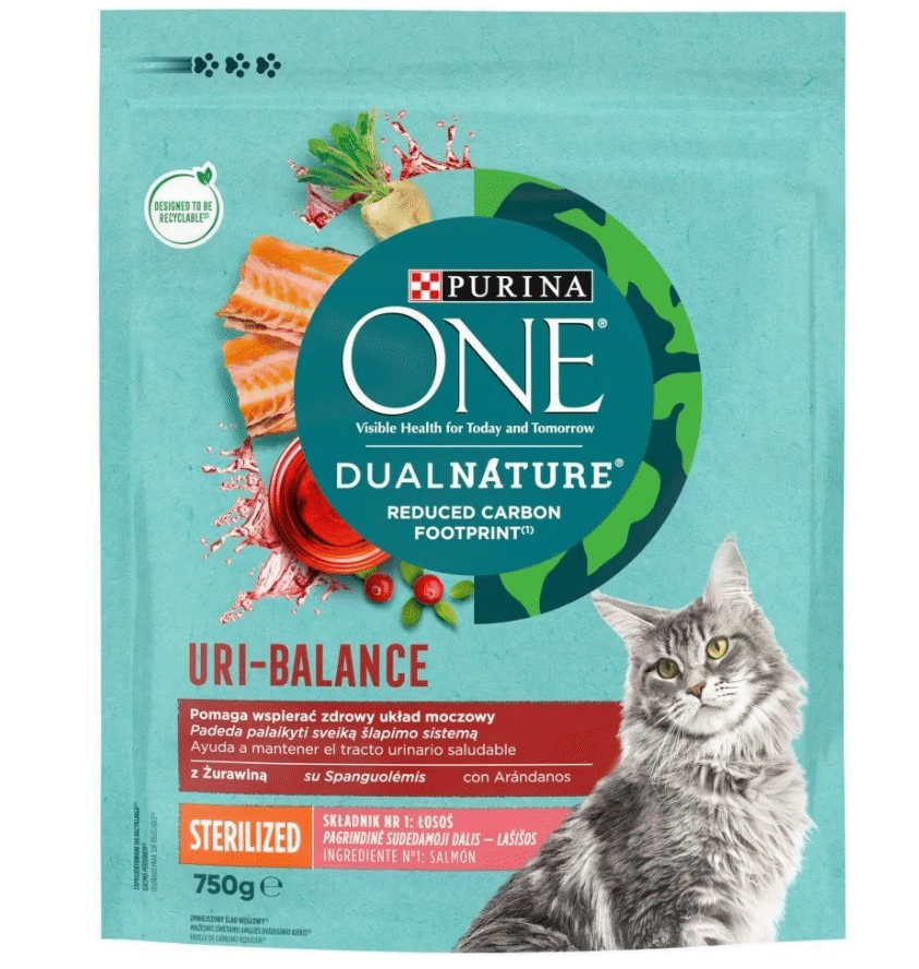 Sausas kačių ėdalas sterilizuotoms katėms ONE DUAL, 750 g, 750 g