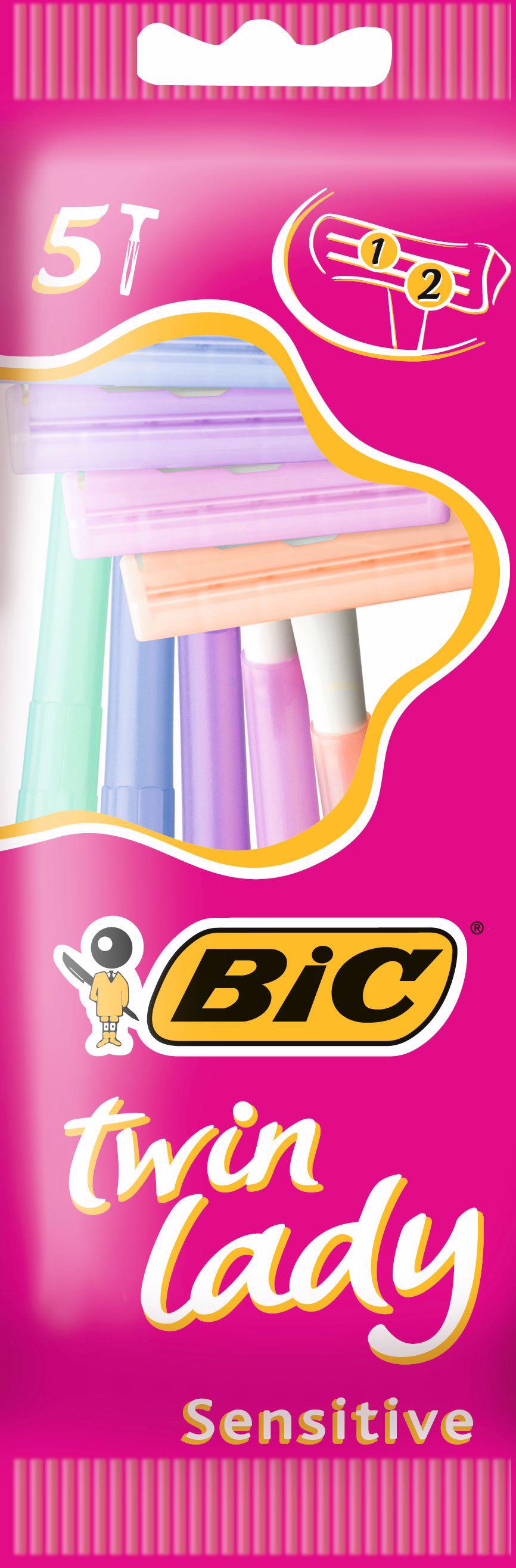 Moteriški vienkartiniai skustuvai BIC TWIN LADY SENSITIVE, 5 vnt.