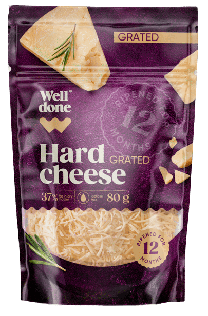 Tark. kietasis sūris WELL DONE, brand. 12 mėn.,37% rieb.s.m., 80 g