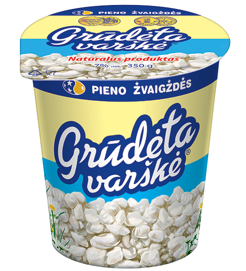 GRŪDĖTA varškė , 7 % rieb., 350 g