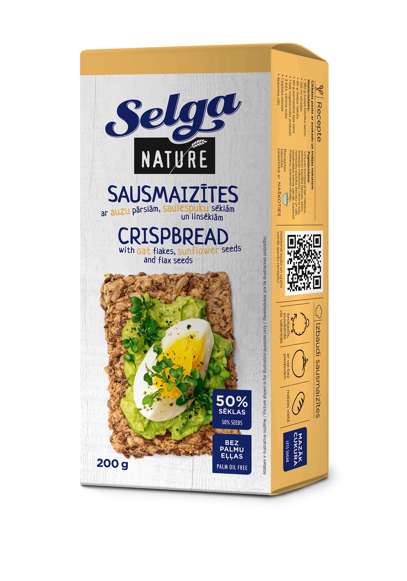 Duonos traškučiai SELGA NATURE su sėklomis, 200 g