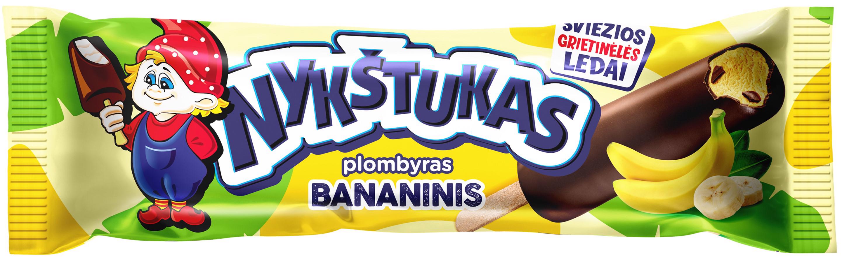 Glaistytas bananinis plombyras NYKŠTUKAS, 58 g