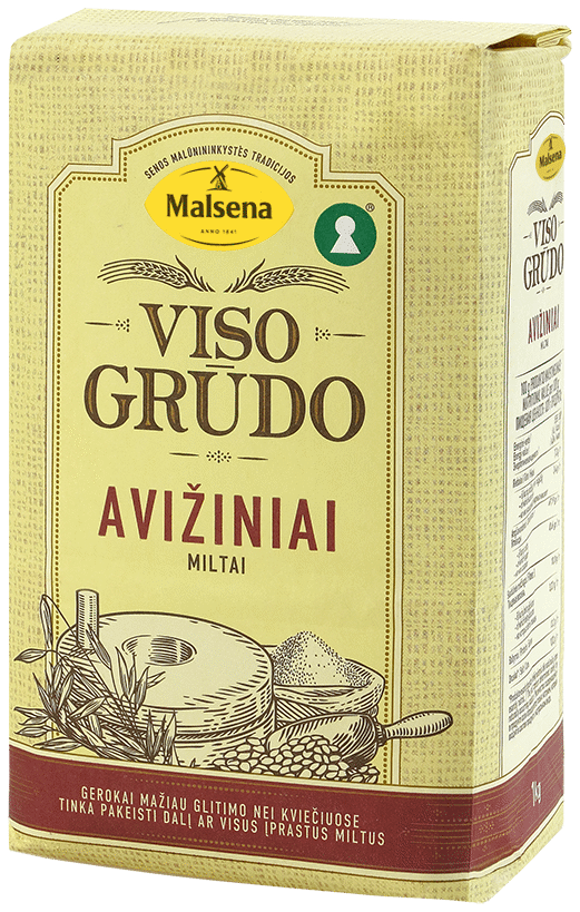 Visų grūdo dalių avižiniai miltai, 1 kg