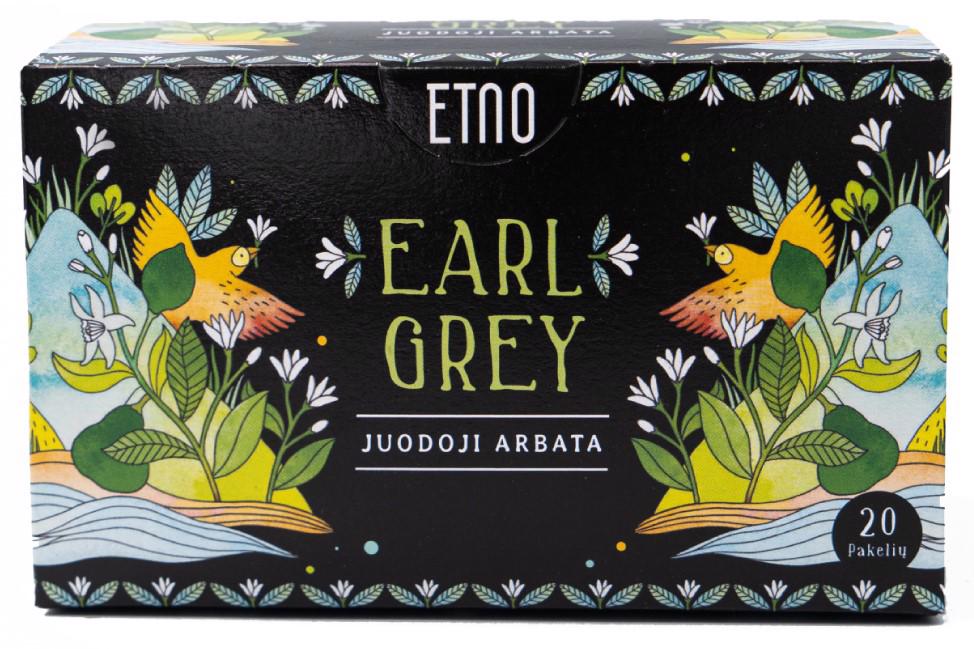 Juodoji arbata ETNO EARL GREY su bergamotėmis, 40 g
