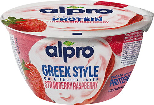 Fermentuotas sojų produktas ALPRO, braškių ir aviečių skonio, 150 g