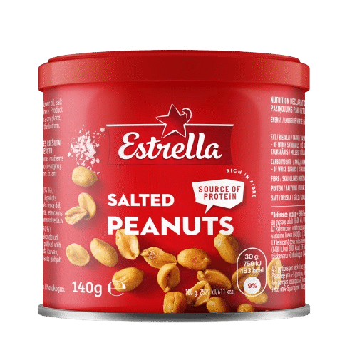 Kepinti žemės riešutai su druska ESTRELLA, 140 g