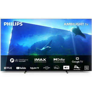 Philips OLED818, 77", OLED, Ultra HD, pastatomas, pilkas - Televizorius 77OLED818/12