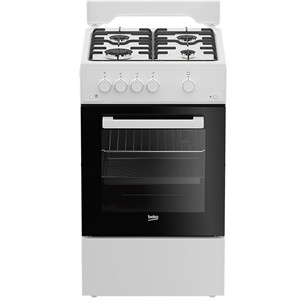 Beko, 60 L, width 50 cm, white - Gas cooker with gas oven