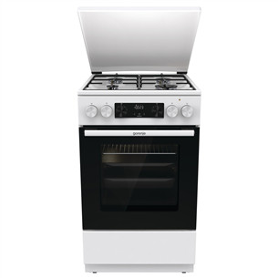 Gorenje, 62 L, width 50 cm, white - Gas cooker with electric oven