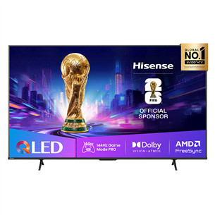 Hisense E7Q PRO, 75'', 4K UHD, QLED, juodas - Televizorius 75E7QPRO