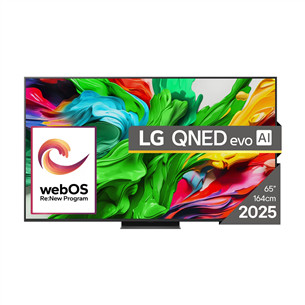 LG QNED86 evo AI, 65'', 4K UHD, QNED, Mini LED, juodas - Televizorius 65QNED86A3A.AEU
