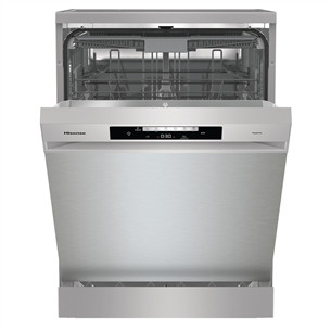 Hisense, 16 place settings, width 60 cm, grey - Free standing dishwasher