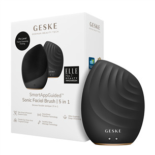 Geske Sonic Facial Brush | 5 in 1, pilkas - Veido odos priežiūros prietaisas FACE.BRUSH.E