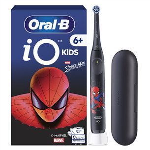 Braun Oral-B iO Kids, Marvel Spiderman, juodas - Elektrinis dantų šepetėlis + kelioninis dėklas IO.KID.SPIDER.TC