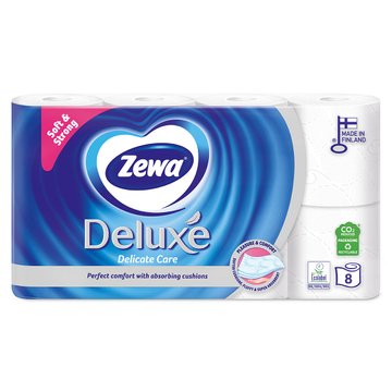 Tualetinis popierius ZEWA DELUXE WHITE (3 sluoksnių), 8 vnt.