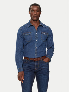 Guess džinsiniai marškiniai  · Tamsiai mėlyna · Regular Fit
