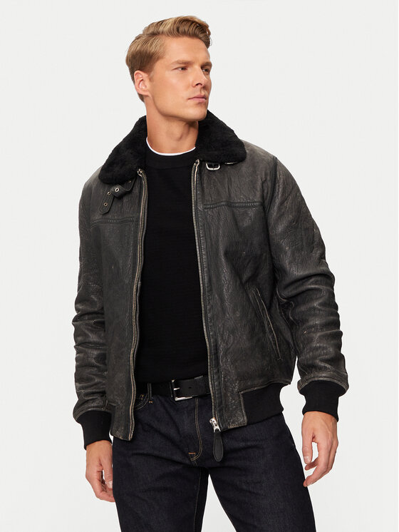 Schott NYC Odinė striukė · Juoda