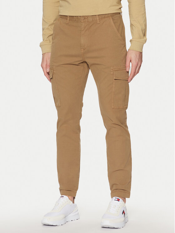 Tommy Jeans Medžiaginės kelnės · Smėlio · Regular Fit