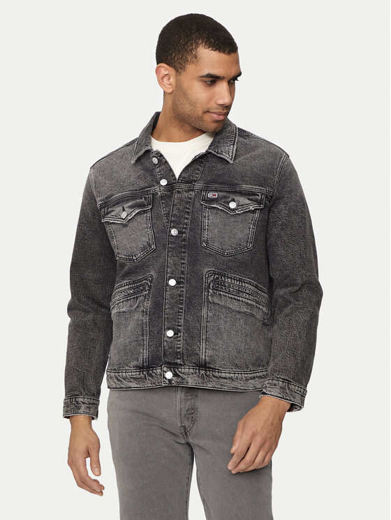 Tommy Jeans Džinsinė striukė · Pilka